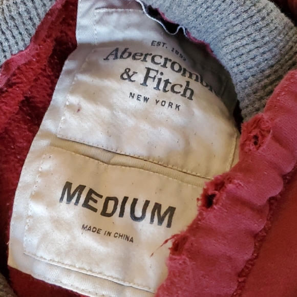 Men's ABERCROMBIE Burgundy Hooded Sweatshirt